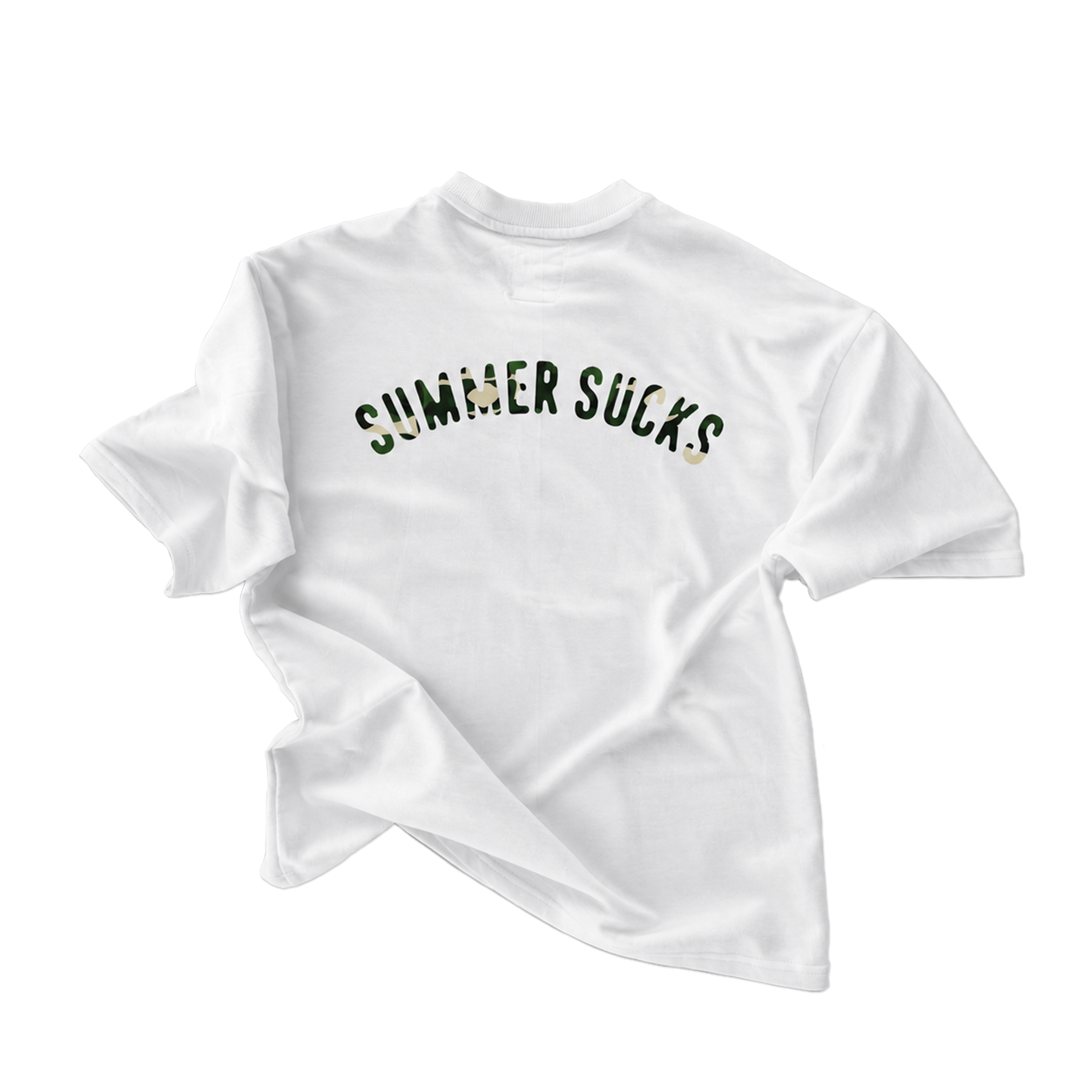 Summer Sucks Camo T-Shirt White - Image 2